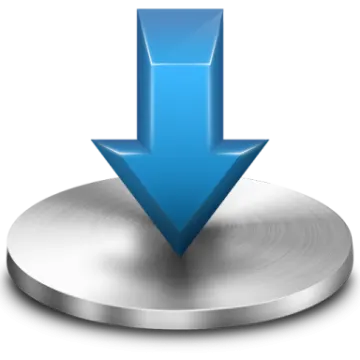 a blue arrow on top of a disk