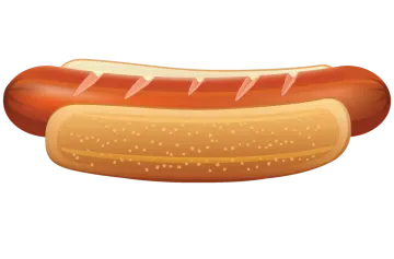 a hot dog on a white background