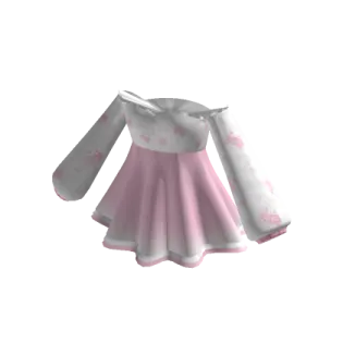 a white and pink dress with flowers on it