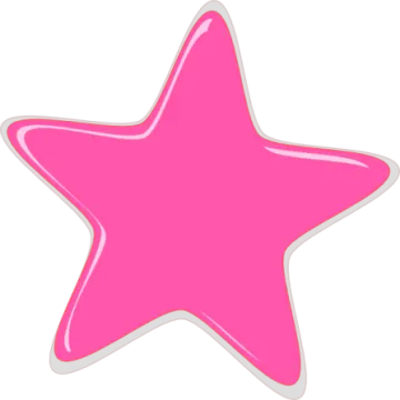 a pink star sticker