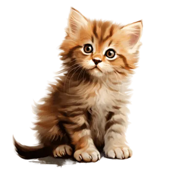 a drawing of a kitten sitting down