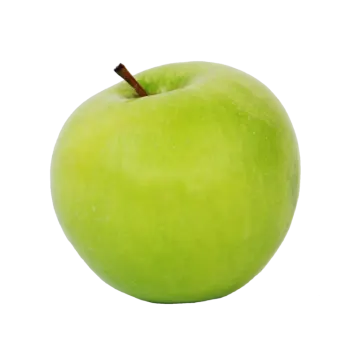 a green apple on a white background