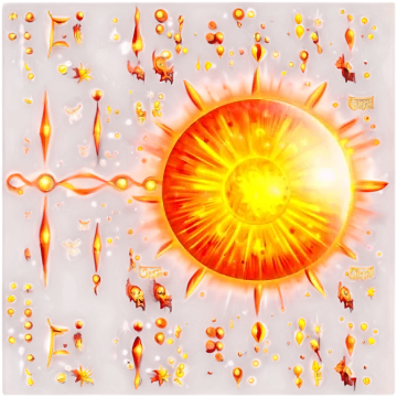 an image of a sun surrounded by many objects