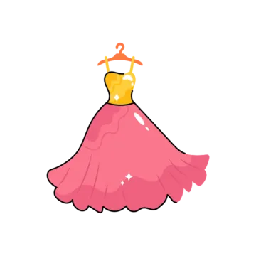 a pink dress with a gold crown on top
