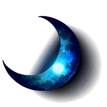 a crescent with the moon in the middle