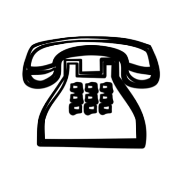 a black and white drawing of an old telephone