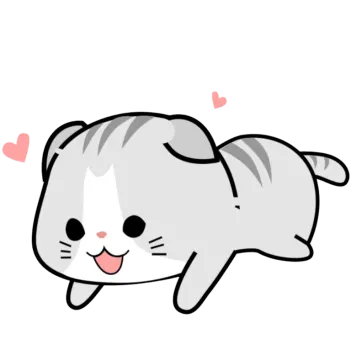 a cartoon cat with hearts on its nose