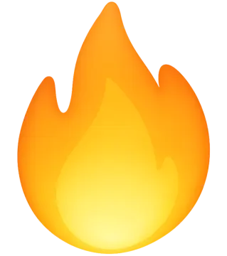a yellow fire on a white background