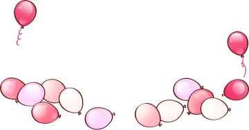 a bunch of pink and white balloons