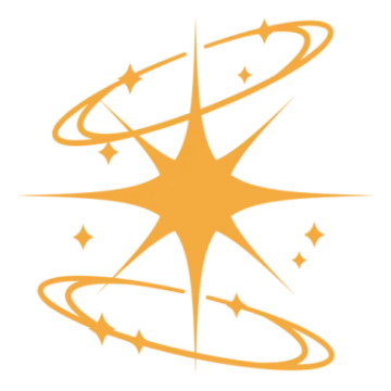 an orange star with a spiral around it