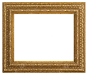 a gold frame on a white background