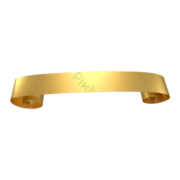 a gold ribbon on a white background