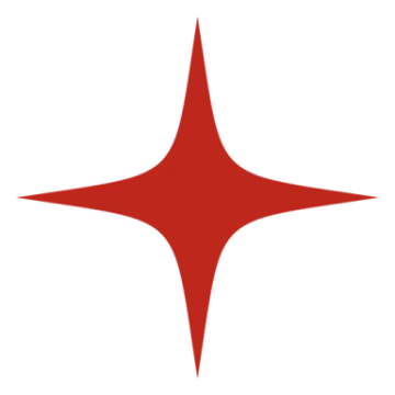 a red star on a white background