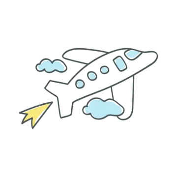 a plane with an arrow in the middle