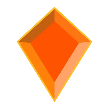 an orange diamond on a white background