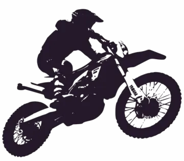 a silhouette of a person on a dirt bike
