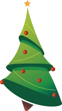 a christmas tree with red balls on it