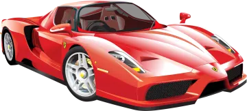 a red sports car on a white background
