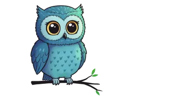 an owl sitting on top of a tree branch