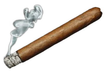 a cigar with smoke coming out of it