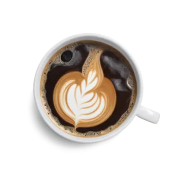 a cup of coffee on a white background