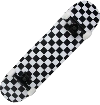 a skateboard with black and white squares on it