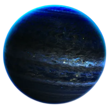 an image of a blue and black planet
