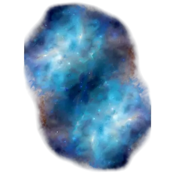 a blue nebula with stars in the background