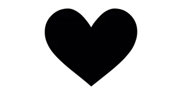 a black and white heart icon