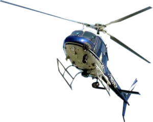 a helicopter is flying through the air