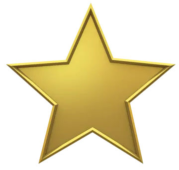 a gold star on a white background