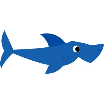 a blue shark on a white background