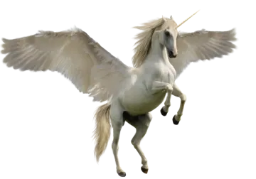 an image of a white unicorn with wings