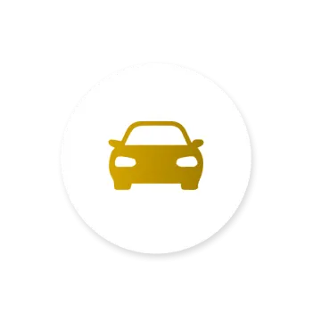 a yellow car icon on a white background