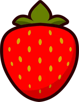 a strawberry with yellow spots on it