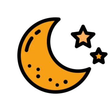 a crescent with stars on it