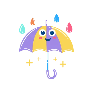 an umbrella with a smiley face on it