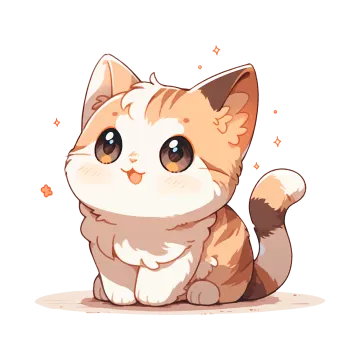 a cartoon cat sitting on the ground