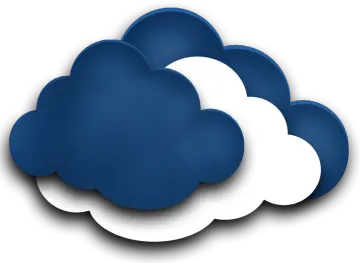 a blue cloud with white clouds in the middle