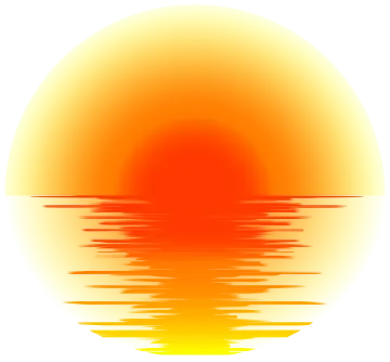 a sunset with the sun reflecting in water