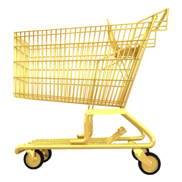 a yellow shopping cart