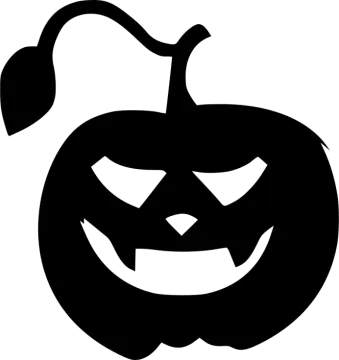a black and white image of a halloween pumpkin
