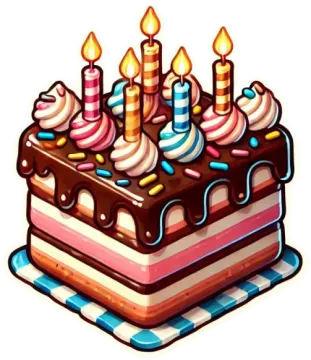 a birthday cake with candles on top