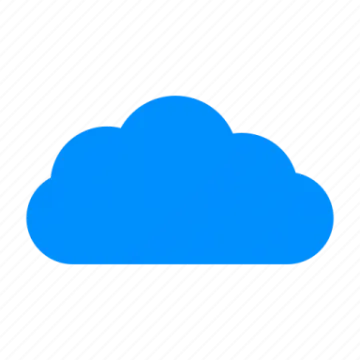 a blue cloud on a white background