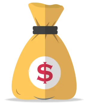 a bag with a dollar sign on it