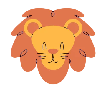 a lion's head with its eyes closed