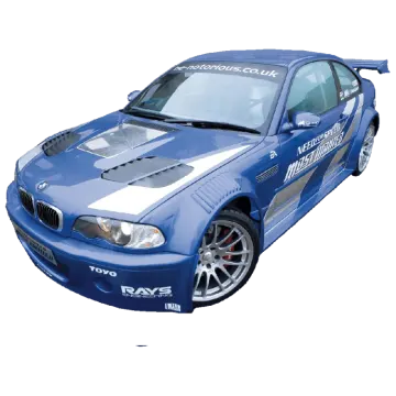 an image of a blue car with the hood open
