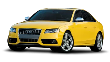 a yellow car on a white background