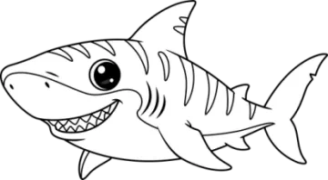 how to draw a shark