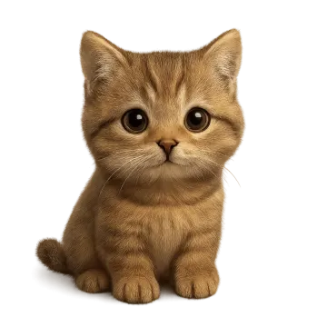 a small kitten with big eyes sitting down